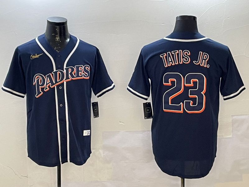 Men San Diego Padres #23 Tatis jr Dark Blue Throwback Game Nike 2025 MLB Jersey style 426